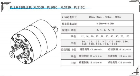 PLS系列行星减速机参数表 PLS系列行星减速机参数表